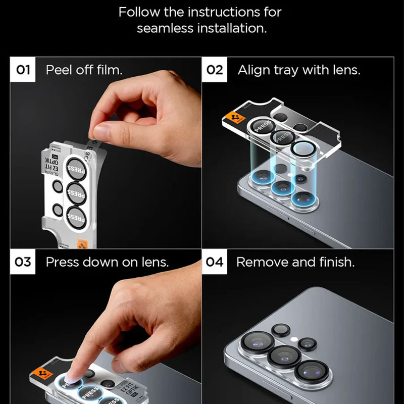 Spigen GlastR EZ fit Optik Pro HD Camera Lens Protector for Galaxy S26 Ultra (1 Piece)